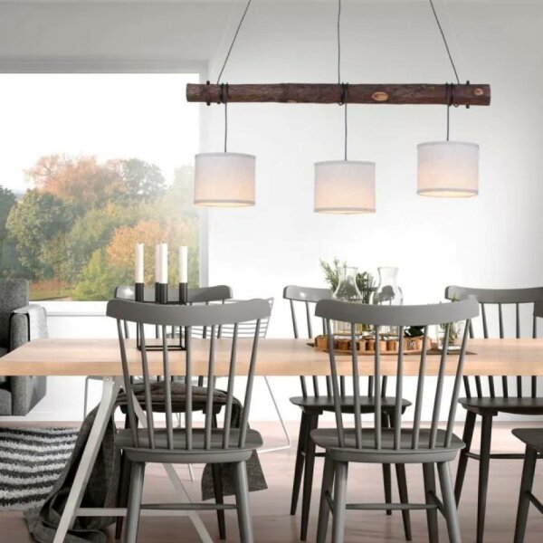 Leuchten Direkt 11238-79 - Lampadario a sospensione con filo BARK 3xE27/40W/230V