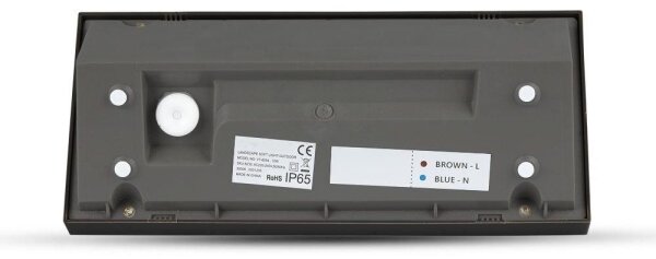 Lampada da parete LED esterna 12W 230V 6400K IP65 nera