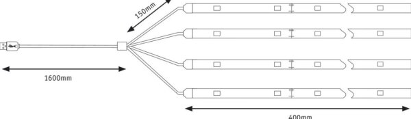 Paulmann 94208 - LED/1,8W Illuminazione a parasole PARASOL 5V/USB 1,6m