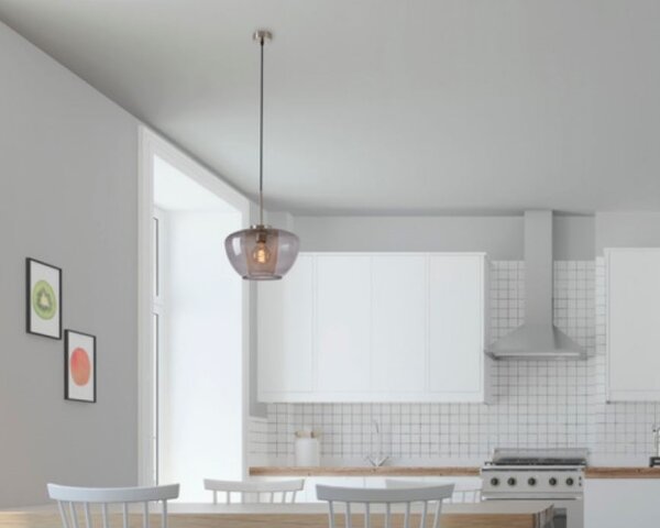 Briloner 4016-014 - Lampada a sospensione con cavo SEVENTIES 1xE27/40W/230V grigio fumé
