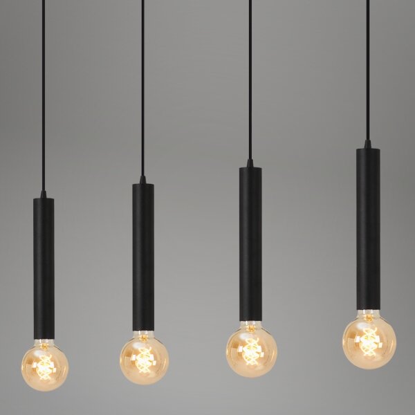 Briloner - Lampadario a sospensione con filo LONGA 4xE27/60W/230V nero