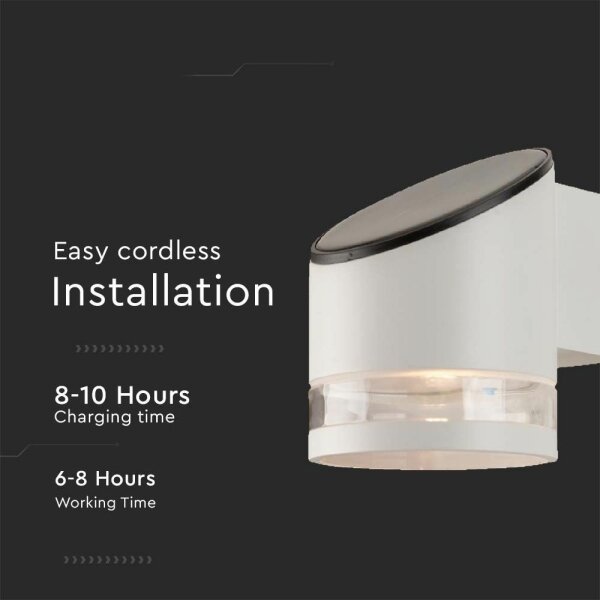 Applique a LED solare con sensore LED/1W/3,7V IP54 3000K 1200 mAh bianco