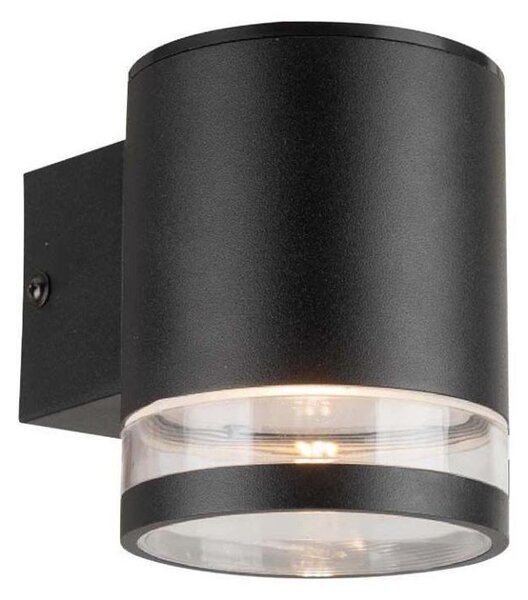 Lampada solare da parete LED 1W 3,7V 3000K IP54 nera con sensore