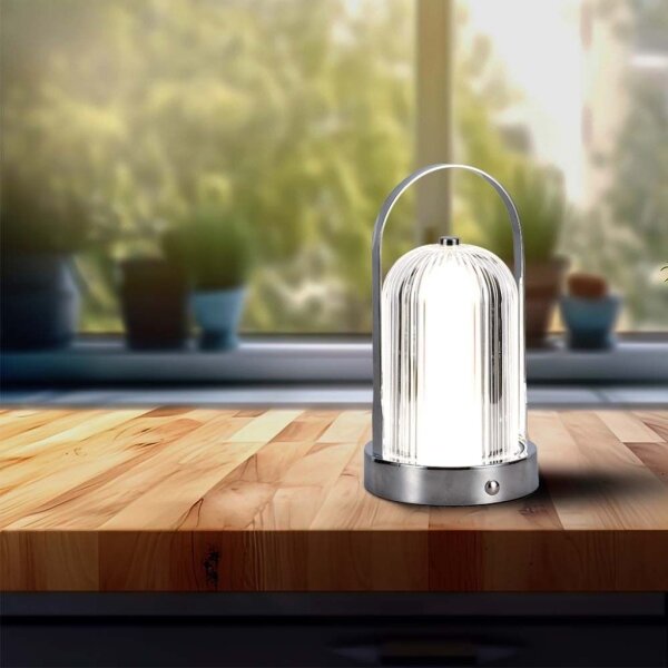 Lampada da tavolo LED dimmerabile LED/1W/5V 3000-6000K 1800 mAh cromo