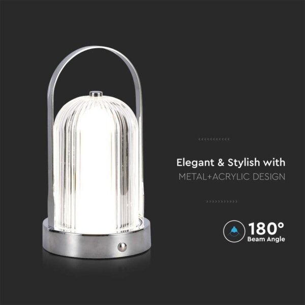Lampada da tavolo LED dimmerabile LED/1W/5V 3000-6000K 1800 mAh cromo