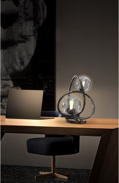 Wofi 8014-205 - Lampada da tavolo LED NANCY 2xG9/3,5W/230V nero/cromo