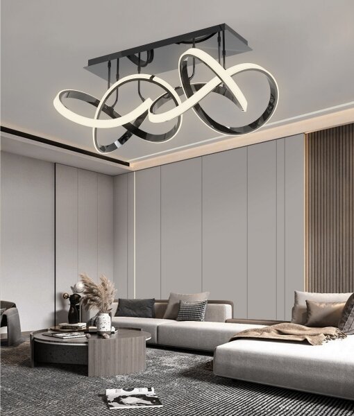 Wofi 9134-205 - Lampadario LED dimmerabile INDIGO LED/64W/230V nero/cromo