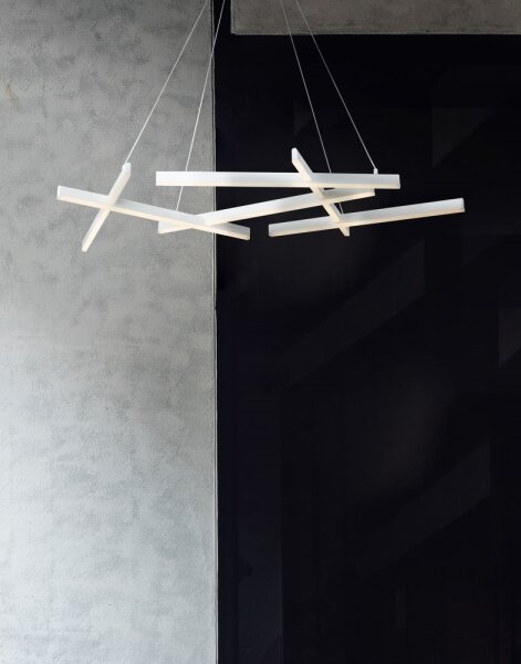 Maytoni MOD016PL-L75W - Lampadario LED a sospensione con filo LINE LED/79W/230V bianco
