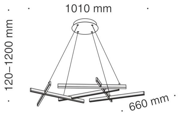 Maytoni MOD016PL-L75W - Lampadario LED a sospensione con filo LINE LED/79W/230V bianco