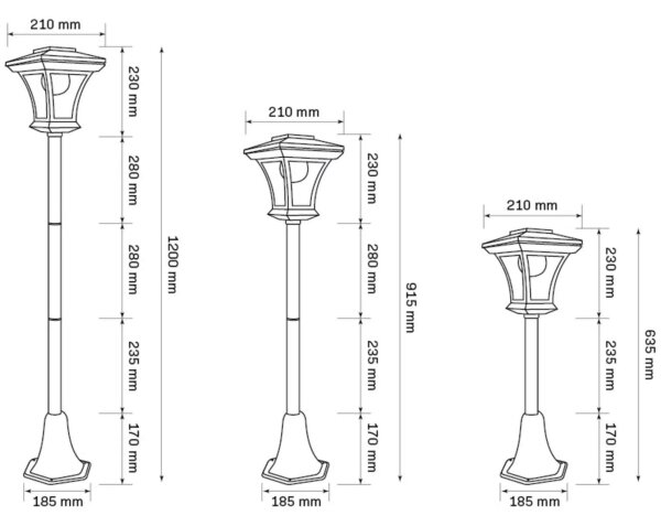 Lampada solare LED TIRANA LED/1,6W/1,2V 600 mAh IP44 nero