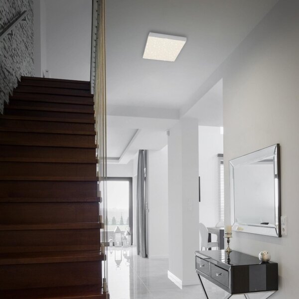 Briloner 7077-414 - Plafoniera LED STAR SKY LED/16W/230V 21x21 cm argento