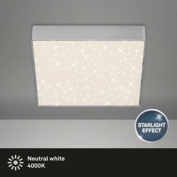 Briloner 7077-414 - Plafoniera LED STAR SKY LED/16W/230V 21x21 cm argento