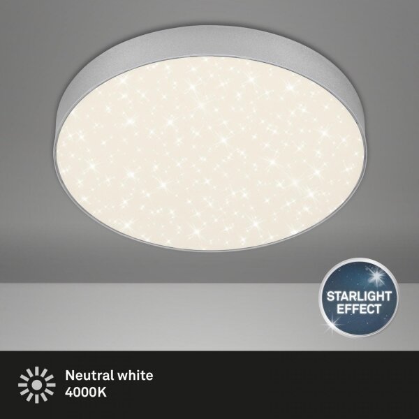 Briloner 7074-414 -Plafoniera LED STAR SKY LED/21W/230V diametro 28 cm argento