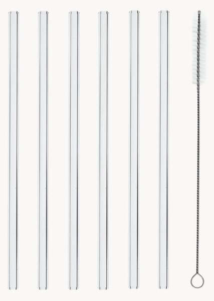 Set di 6 cannucce in vetro borosilicato Basic
