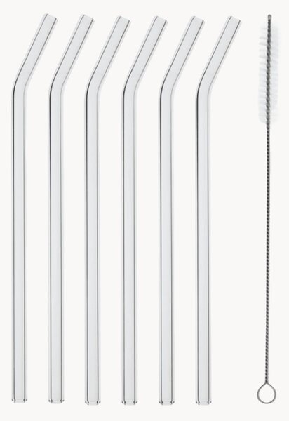 Set di 6 cannucce in vetro borosilicato Basic
