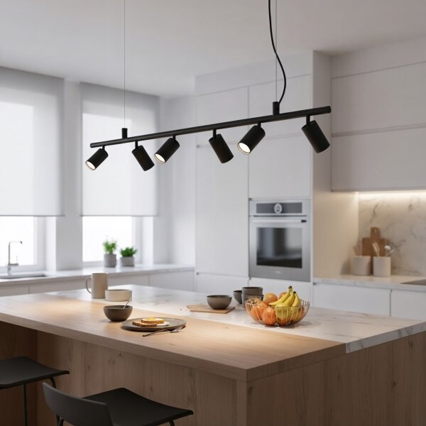 Ideal Lux - Lampadario LED a sospensione con filo DYNAMITE 6xGU10/7W/230V nero