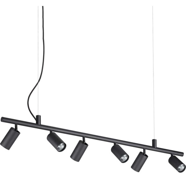 Ideal Lux - Lampadario LED a sospensione con filo DYNAMITE 6xGU10/7W/230V nero