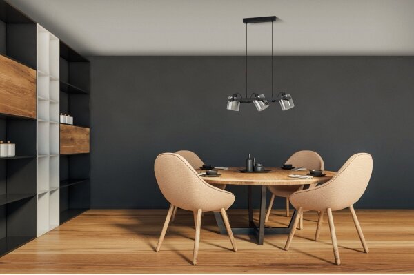 Eglo 780478 - Lampadario a sospensione con filo CALERINO 3xE27/40W/230V nero