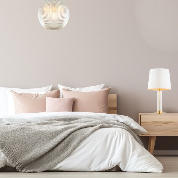 Argon 8540 - Lampada da tavolo HAMPTON 1xE27/15W/230V bianco