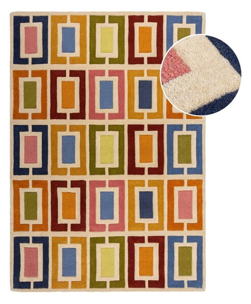 Tappeto in lana tessuto a mano 200x290 cm Retro Blocks - Flair Rugs