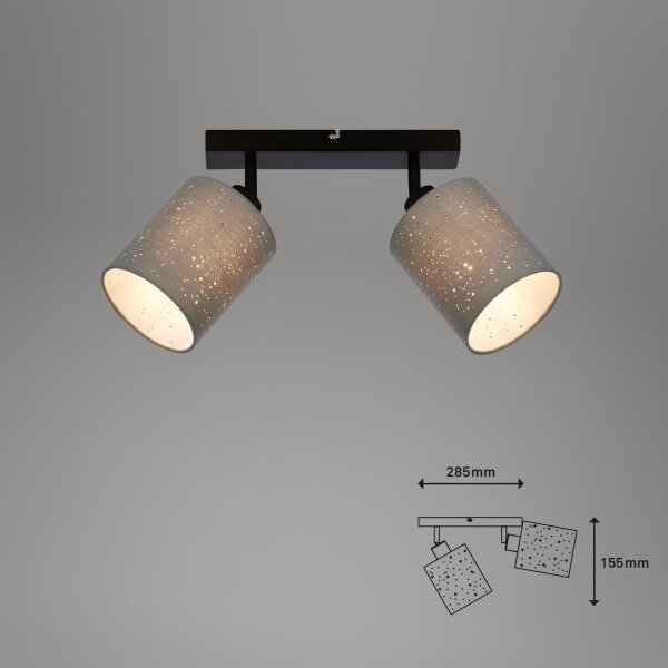 Briloner 2078-024 - Faretto SPOTLIGHT 2xE27/25W/230V grigio/nero