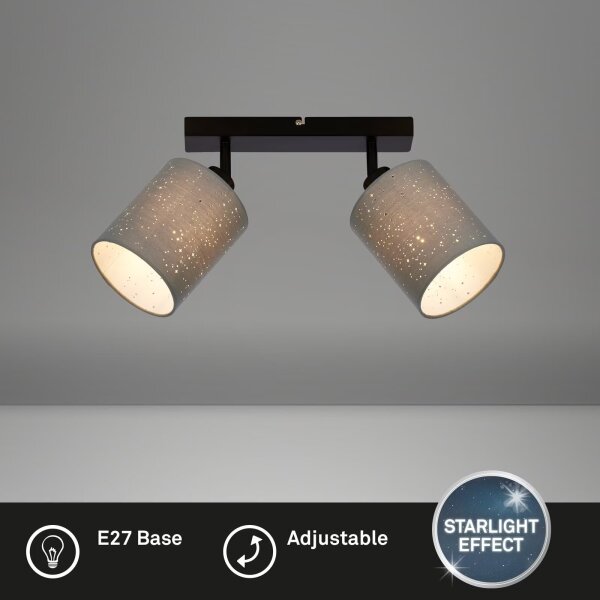 Briloner 2078-024 - Faretto SPOTLIGHT 2xE27/25W/230V grigio/nero