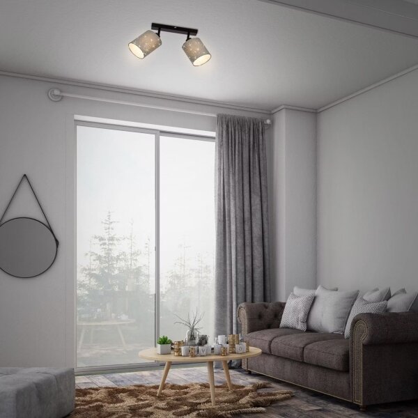 Briloner 2078-024 - Faretto SPOTLIGHT 2xE27/25W/230V grigio/nero