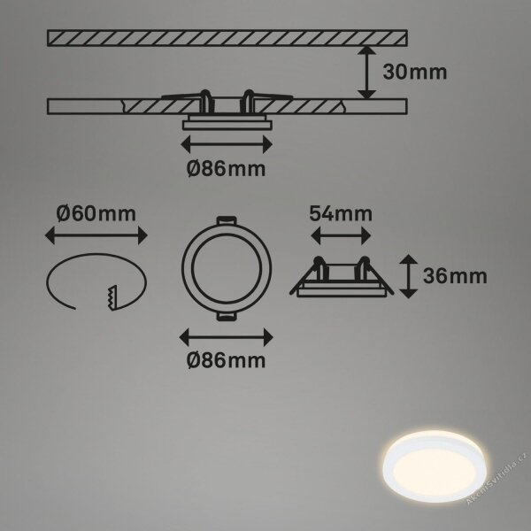 Briloner 7055-036 - SET 3x Lampada LED da incasso per bagni LED/3W/230V IP44