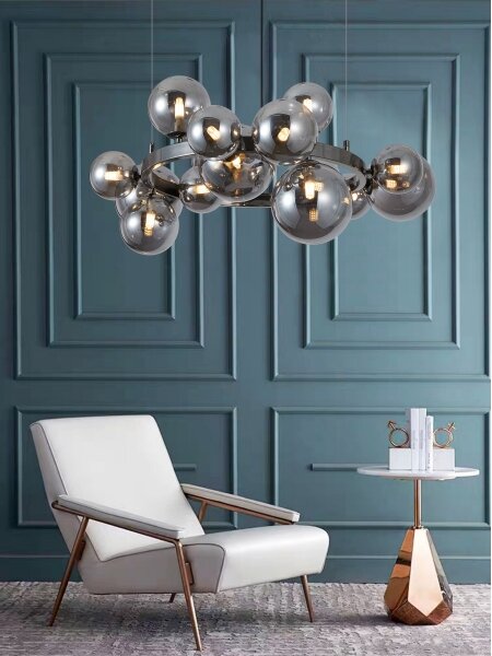 Wofi 5014-1505W - Lampadario LED a sospensione con filo VILLA 15xG9/3W/230V nero