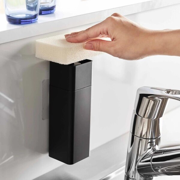 Dispenser per sapone senza foratura nero in plastica 230 ml Film Hook – YAMAZAKI