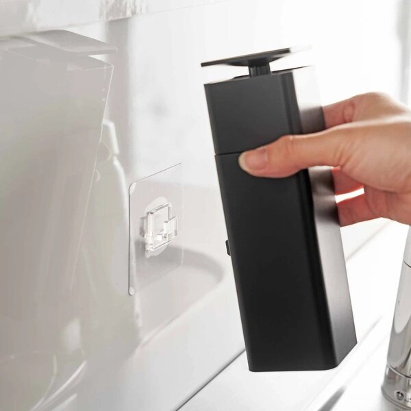 Dispenser per sapone senza foratura nero in plastica 230 ml Film Hook – YAMAZAKI