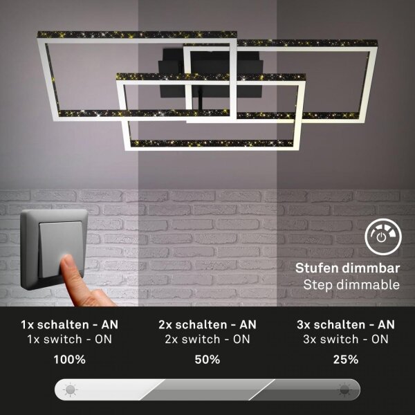 Brilo - Plafoniera LED dimmerabile FRAME LED/57W/230V 3000K nero