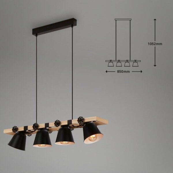 Brilo - Lampadario a sospensione con filo TALLE 4xE27/40W/230V
