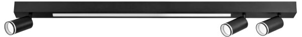 Plafoniera LED PARIGI LED/24W/230V + 3xGU10/10W nero