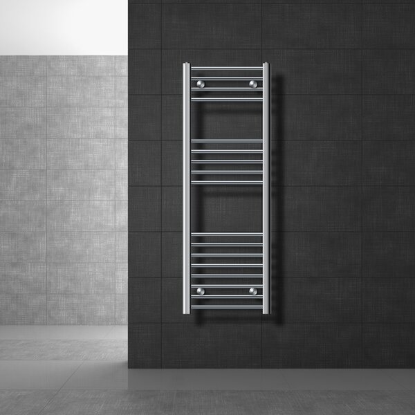 LuxeBath radiatore per bagno Sahara, 400x1200 mm, cromo, diritto con attacco laterale, senza elemento riscaldante