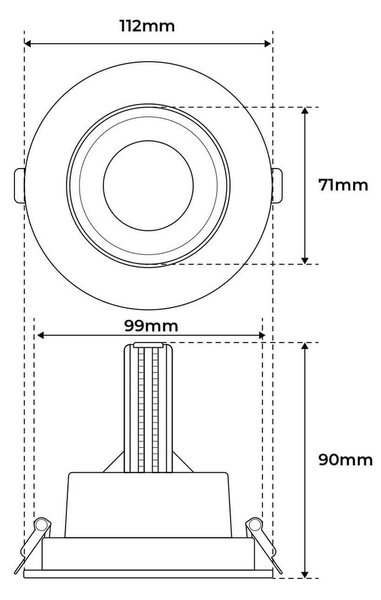 Faro LED da Incasso 15W CCT Orientabile foro Ø100mm con driver Philips Colore Bianco Variabile CCT
