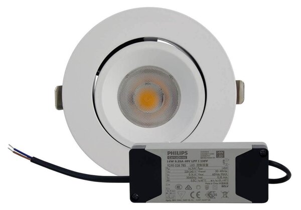 Faro LED da Incasso 15W CCT Orientabile foro Ø100mm con driver Philips Colore Bianco Variabile CCT