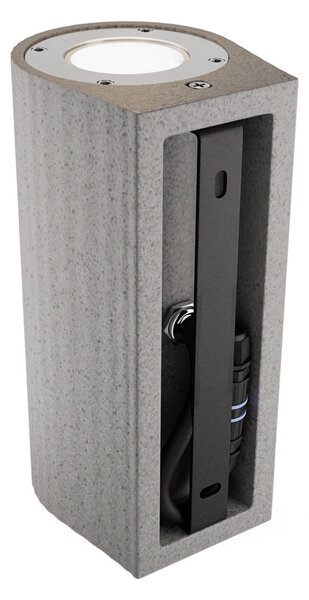 Applique in Cemento Scuro Rigato GU10 IP65 Bidirezione - NOVILUMIO