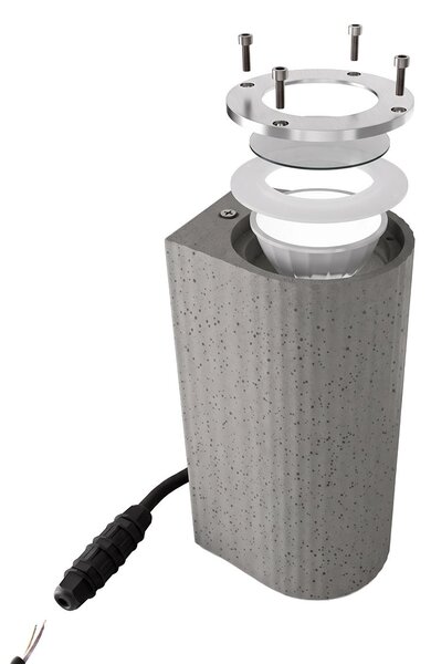 Applique in Cemento Scuro Rigato GU10 IP65 Bidirezione - NOVILUMIO