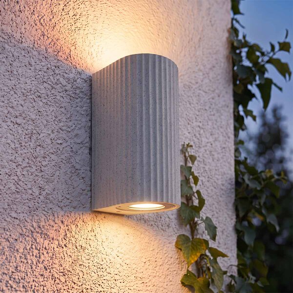 Applique in Cemento Scuro Rigato GU10 IP65 Bidirezione - NOVILUMIO
