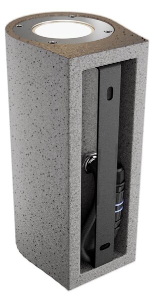 Applique in Cemento Scuro GU10 IP65 a Doppia emissione - NOVILUMIO