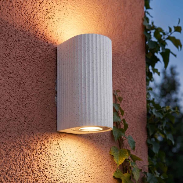 Applique in Cemento Chiaro Rigato GU10 IP65 Bidirezione - NOVILUMIO