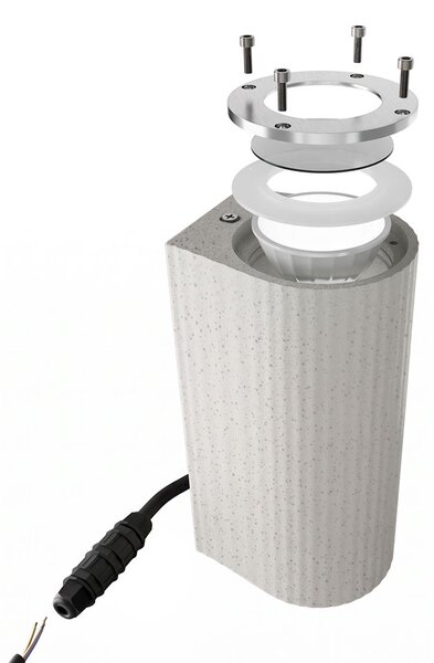 Applique in Cemento Chiaro Rigato GU10 IP65 Bidirezione - NOVILUMIO