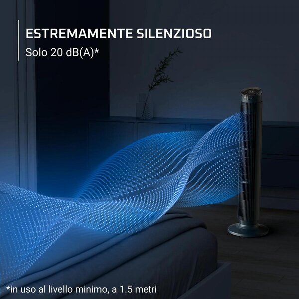 Rowenta Ventilatore a Colonna Torre senza Pale 12 Velocit Oscillante con Telecomando Eole Silence Force - VU7050F0