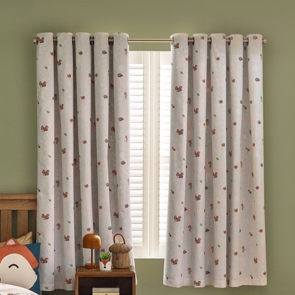 Tenda per bambini verde e marrone 2 pz 168x183 cm Fox and Woodland Friends – Catherine Lansfield