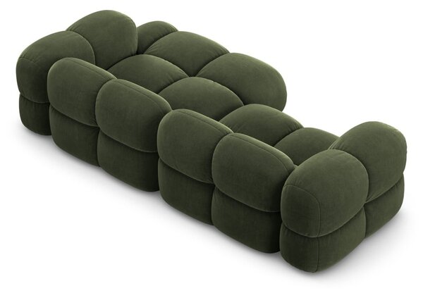 Divano angolare verde (con penisola a destra/con chaise lounge) con rivestimento in velluto Loretto – Cosmopolitan Design
