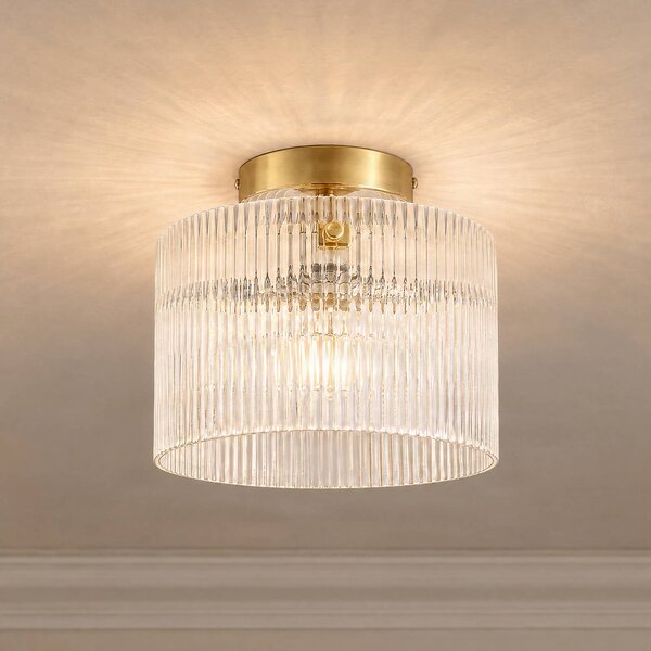 Plafoniera soffitto Meritt Lucande, dimmerabile, Chiaro / Trasparente, Soggiorno / Sala da pranzo, Vetro, Moderno, Plafoniera