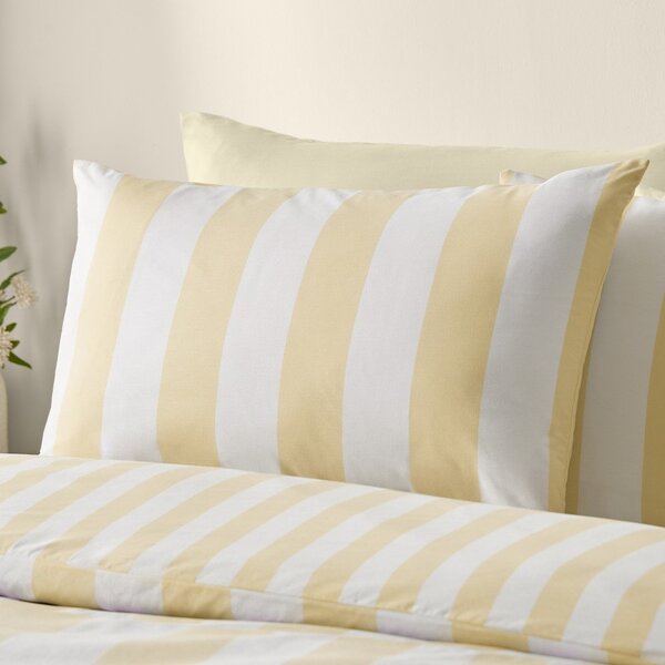 Set copripiumino e federa giallo per letto matrimoniale 3 pezzi 200x200 cm Cove Stripe – Catherine Lansfield