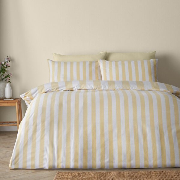 Set copripiumino e federa giallo per letto matrimoniale 3 pezzi 200x200 cm Cove Stripe – Catherine Lansfield