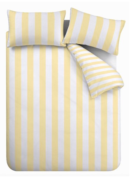 Set copripiumino e federa giallo per letto matrimoniale 3 pezzi 200x200 cm Cove Stripe – Catherine Lansfield